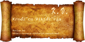 Krnács Viktória névjegykártya